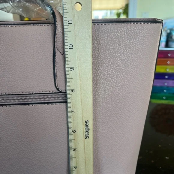 Dusty Rose Vegan Pebble Leather Large Tote Bag - Picture 4 of 7